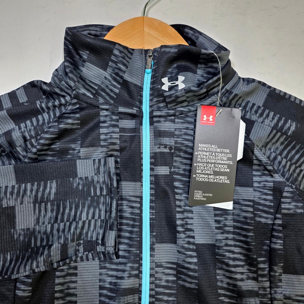 Under Armour Pullover Womens Medium Black Gray 1/4 Zip Fitted Tech Top 1312143